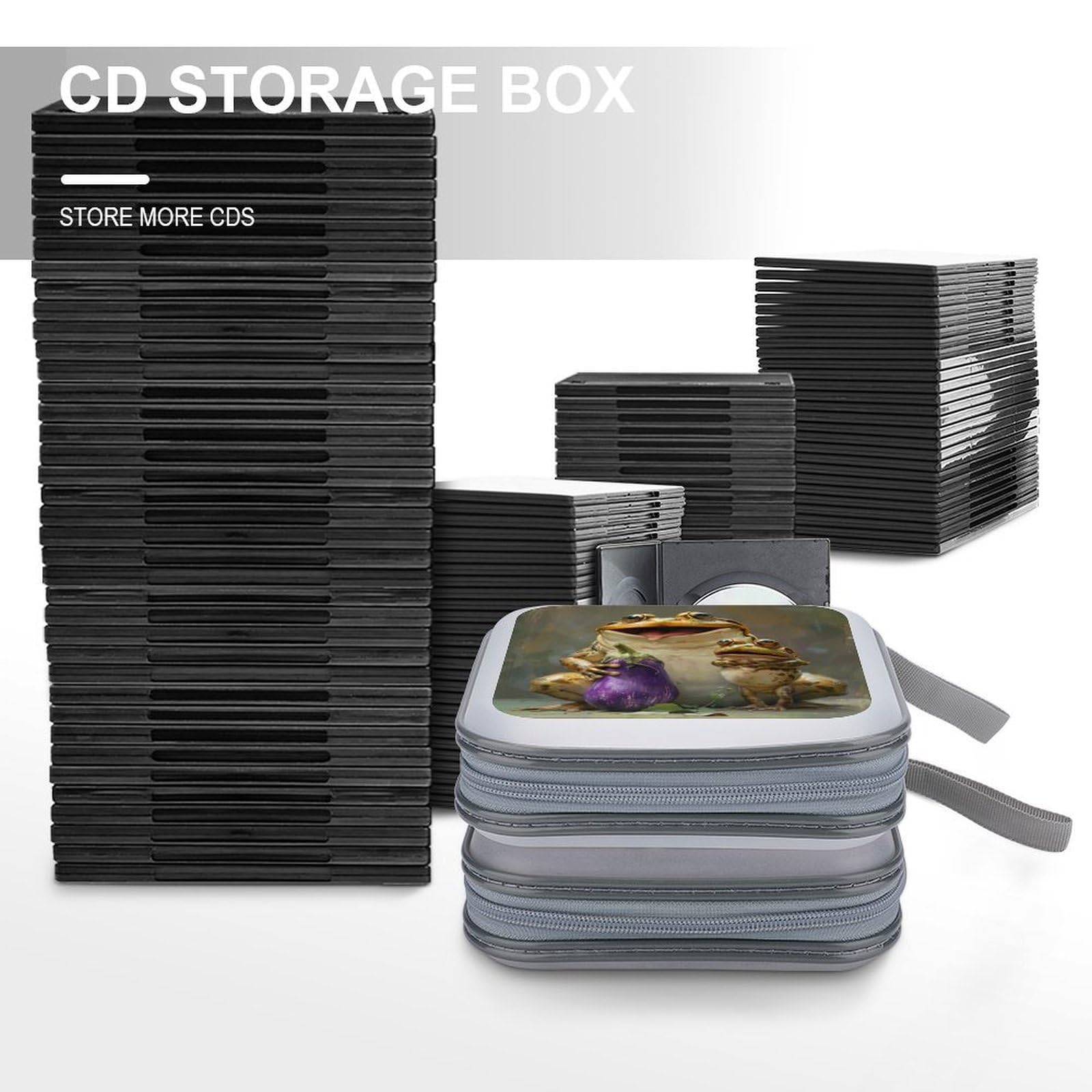 Amazon.com: DuduYH A Big Laughing Frog CD Case DVD Storage Case A